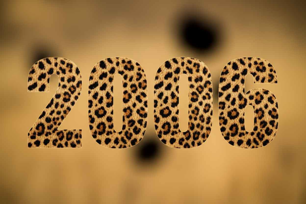 2006 written in cheetah print